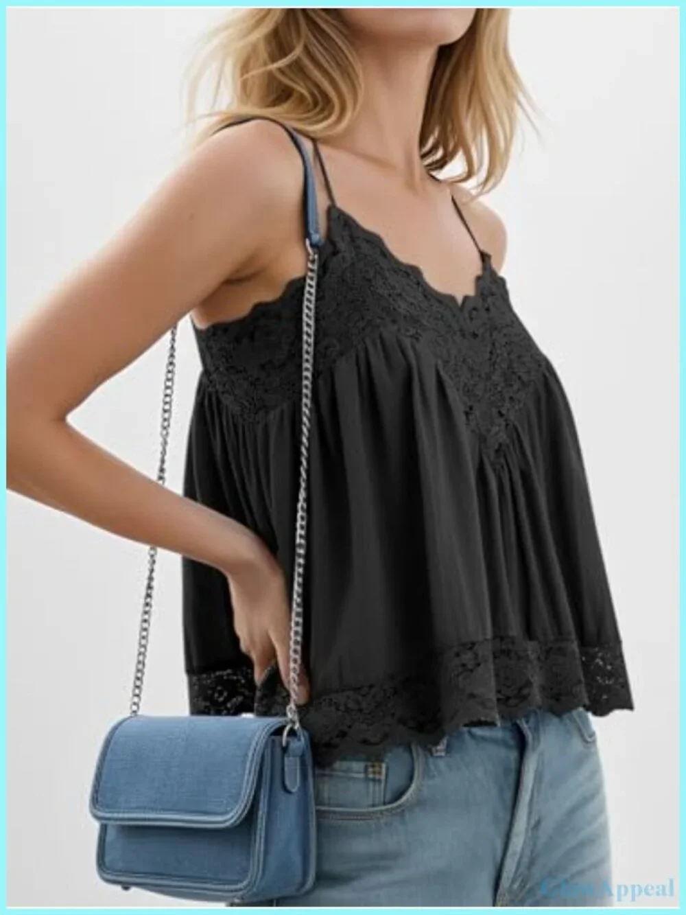 Y2k Lace Cami Top V-Neck Babydoll Spaghetti Strap Going Out Summer Cute Floral